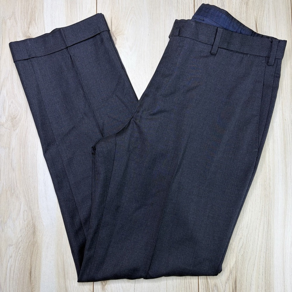 INCOTEX I Gemelli Navy Blue Super 100s Wool High Comfort Dress Pants Mens 35x32